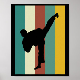 Kickboksen Karate Taekwondo Retro Des Poster