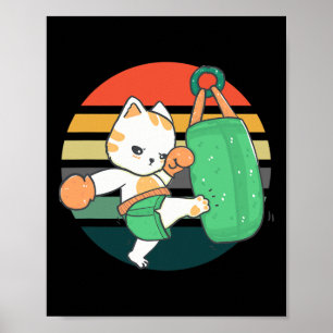 Kickboksen Kat Mannen Vrouwen Kinderen Poster