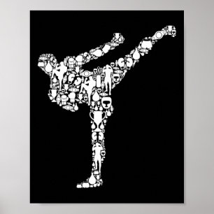 Kickboksen Kickboxer Karate Jongens Kinderen Manne Poster