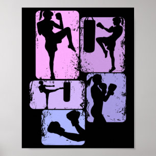 Kickboksen Kickboxer Taekwondo Karate Meisjes Kind Poster