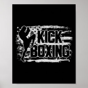 Kickboksen Kickboxer VS Amerikaanse Vlag Cadeau Vr Poster