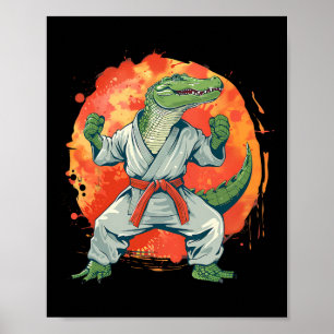 Kickboksen Krokodil Taekwondo Karate Mma Grappig M Poster