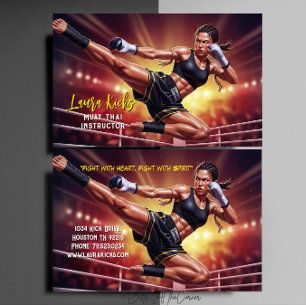Kickboksen Martial Arts Muay Thai Instructeur Visitekaartje