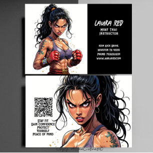 Kickboksen Martial Arts Muay Thai Instructor Visitekaartje