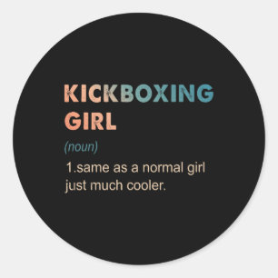 Kickboksen Meisje Definitie Funny Kickboksen Liefh Ronde Sticker