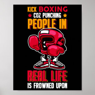 Kickboksen: mensen slaan wordt afgekeurd poster