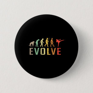 Kickboksen Muay-thai Evolutie Vintage Grappig Ontw Ronde Button 5,7 Cm