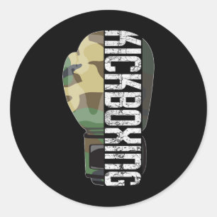 Kickboksen Muay Thai Fitness Boksen Camouflage Glo Ronde Sticker
