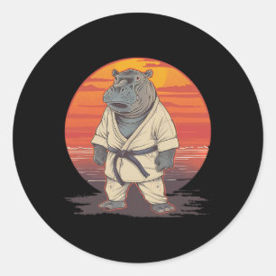 Kickboksen Nijlpaard Vechtkunst Karate Jiu-jitsu M Ronde Sticker