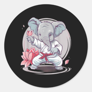Kickboksen Olifant Karate Taekwondo Jiu-Jitsu MMA Ronde Sticker