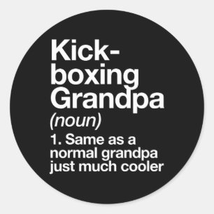 Kickboksen Opa Definitie Grappige Sporten Vechtkun Ronde Sticker