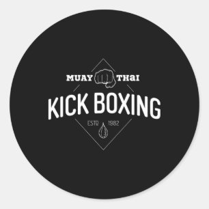 Kickboksen Shirt Muay Thai Boxer Martial Arts T-sh Ronde Sticker