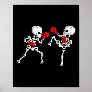 Kickboksen Skelet Kickbokser Boksen Mma Poster