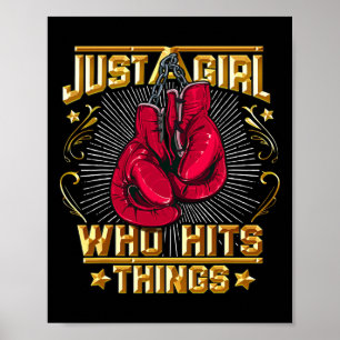Kickboksen Thai Boxing Citaat Gewoon Een Meisje Da Poster