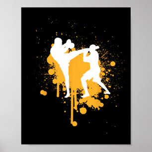 Kickboksen Vechtkunst Boksen Mma Sparring Vechters Poster