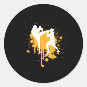 Kickboksen Vechtkunst Boksen Mma Sparring Vechters Ronde Sticker