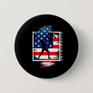 Kickboksen voor sportieve vechtsporten Usa Patriot Ronde Button 5,7 Cm