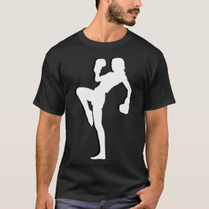Kickboksen Vrouwen Is Strak Silhouet Ontwerp Is T-shirt