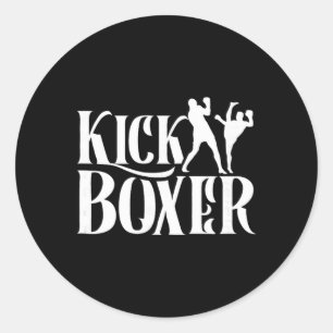 Kickbokser Kickbox Kick Boksen Kickboksen Vechtkun Ronde Sticker
