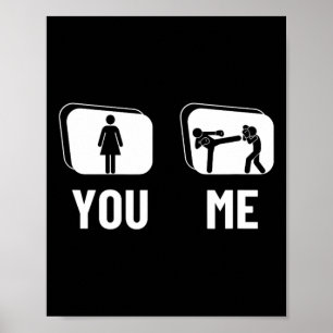 Kickbokser Trots Funny Vrouwen Kickboksen Poster