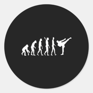 Kickboksevolutie Karate Arti Taekwondo Judo Ronde Sticker