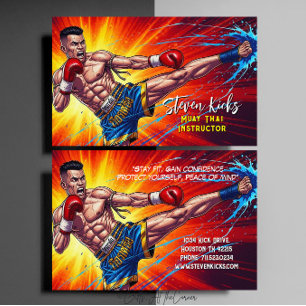 Kickboksinstructeur Vechtkunst Muay Thai Visitekaartje