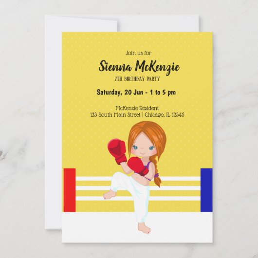 Kickbokssport Kaart (Voorkant)