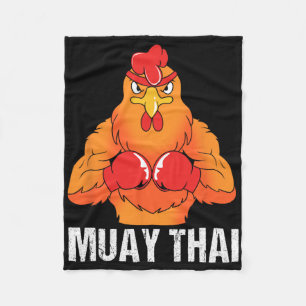 Kickbokstrainer Thailand Rooster Muay Thai Fleece Deken
