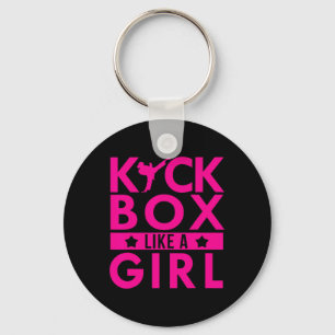 Kickbox Als Een Meisje Vechtkunst Kickboksen Karat Sleutelhanger