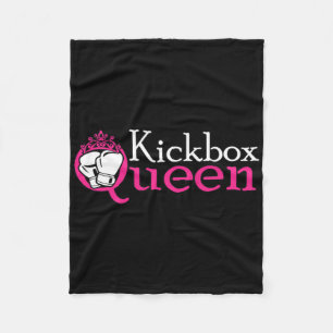 Kickbox Koningin Is Kickboksen Meisje Is Vrouw Kic Fleece Deken
