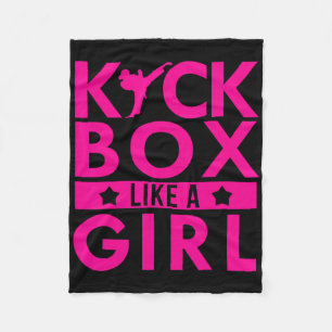 Kickboxen Als Een Meisje Vechtkunst Kickboksen Kar Fleece Deken