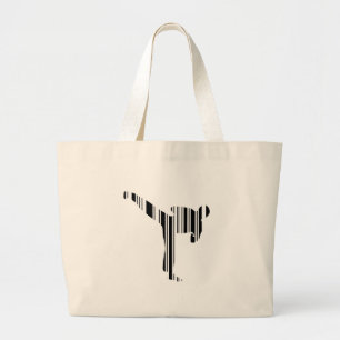 KICKBOXER BAR CODE Kickboks Barcodepatroon Grote Tote Bag