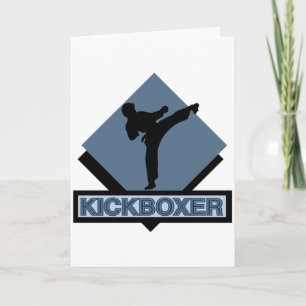 Kickboxer blauwe diamant feestdagen kaart