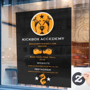 Kickboxer Muay Thai Zakelijke Promotie Raamsticker