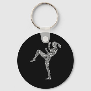 Kickboxer typografie - Kickboksen Mixed Martial Ar Sleutelhanger