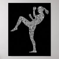 Kickboxer Typografie - Kickboxing Mixed Martial Ar
