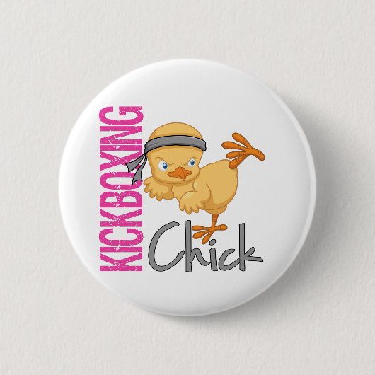 Kickboxing Chick Ronde Button 5,7 Cm (Voorkant)