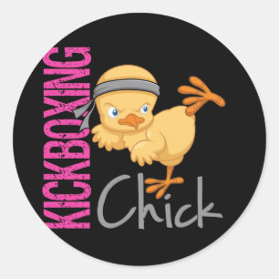 Kickboxing Chick Ronde Sticker