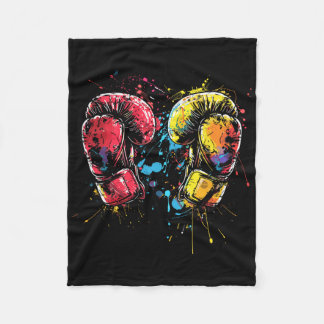 Kickboxing Gloves Splotch Martial Artist  Fleece Deken