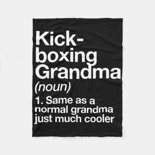 Kickboxing Grandma Definition Funny Sports  Fleece Deken (Voorkant)