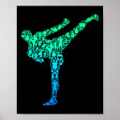 Kickboxing Kickboxer Karate Kids Boys Men Poster (Voorkant)