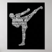 Kickboxing Kickboxer Karate Men Kids Boys Poster (Voorkant)