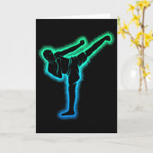 Kickboxing Kickboxer Karate Taekwondo Kids Boys Me Kaart (Gele Bloem)