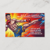 Kickboxing Martial Arts Muay Thai Instructor Visitekaartje (Achterkant)