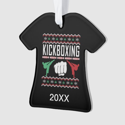 Kickboxing personnalisé laide pull de Noël (devant)