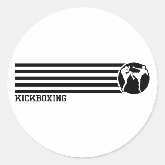 Kickboxing Ronde Sticker (Voorkant)