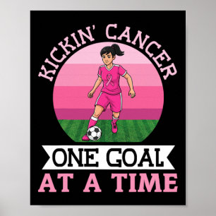 Kickin borstkanker één doel per voetbalmeisje poster