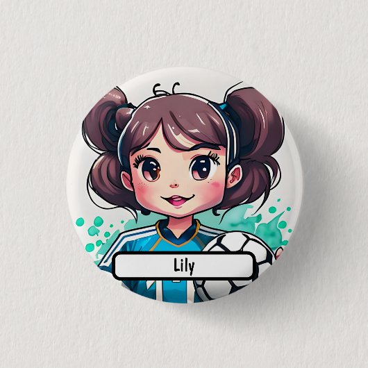 Kickin Cutie Button met aangepaste diameter (Voorkant)