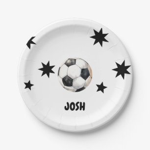 Kickin het op Six Soccer 6th Birthday Party Papieren Bordje