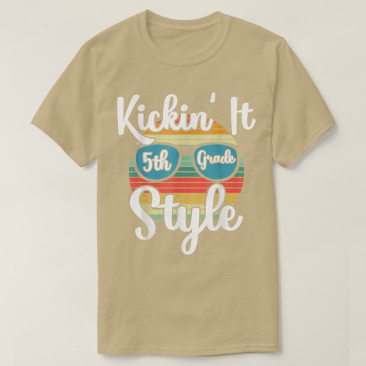 Kickin' It 5th Grade Style Back To School Elementa T-shirt (Design voorkant)